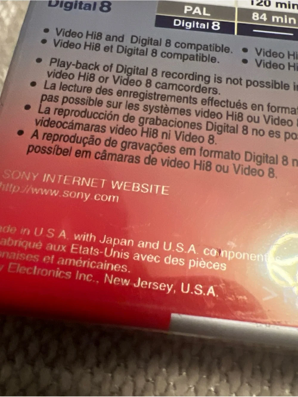 Sony sealed hi8